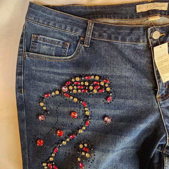 NWT Cato Mid-rise Skinny Rhinestone Embelished Jeans, Size 22WP - Picture 9 of 12